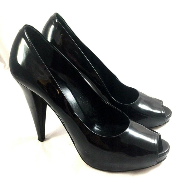 Bally Pump Patent Leather EDDI Black Classic Peep - Picture 5 of 8